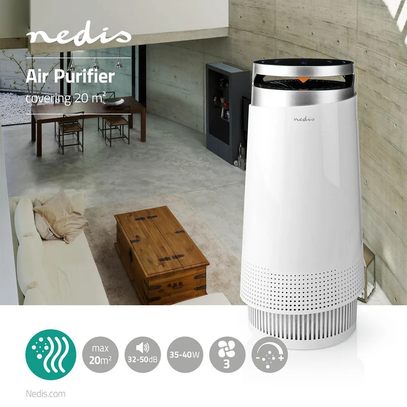Luchtreiniger Geschikt voor ruimtes tot: 20 m² - Clean Air Delivery Rate (CADR): 130 m³/h - Luchtkwaliteitsindicator