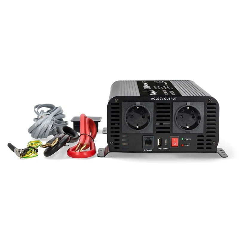 Omvormer Pure Sinusgolf Apparaat stroomoutput: Type F (CEE 7/3) / USB-A / 1x USB-C™ - 230 V AC 50 Hz - 1000W