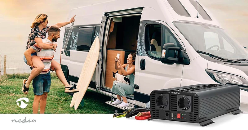 Omvormer Pure Sinusgolf Apparaat stroomoutput: Type F (CEE 7/3) / USB-A / 1x USB-C™ - 230 V AC 50 Hz - 1000W