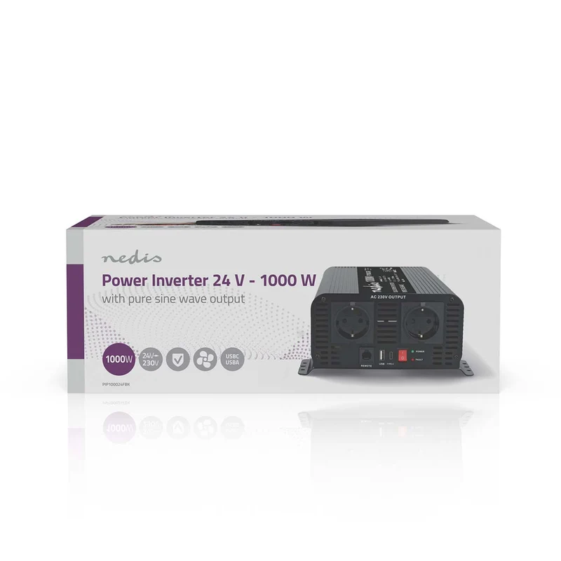 Omvormer Pure Sinusgolf Apparaat stroomoutput: Type F (CEE 7/3) / USB-A / 1x USB-C™ - 230 V AC 50 Hz - 1000W