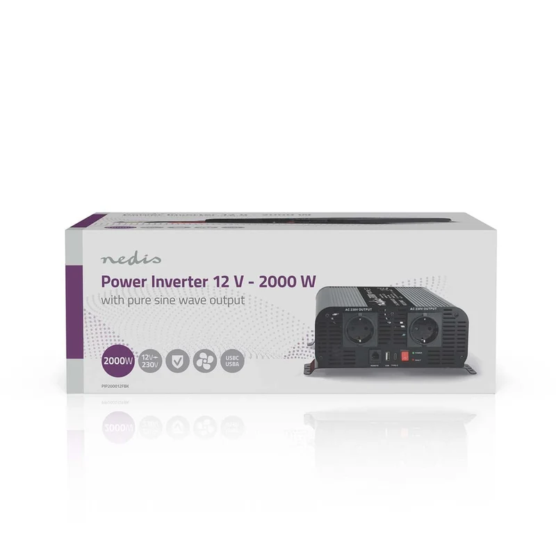 Omvormer Pure Sinusgolf Apparaat stroomoutput: Type F (CEE 7/3) / USB-A / 1x USB-C™ - 230 V AC 50 Hz - 1000W