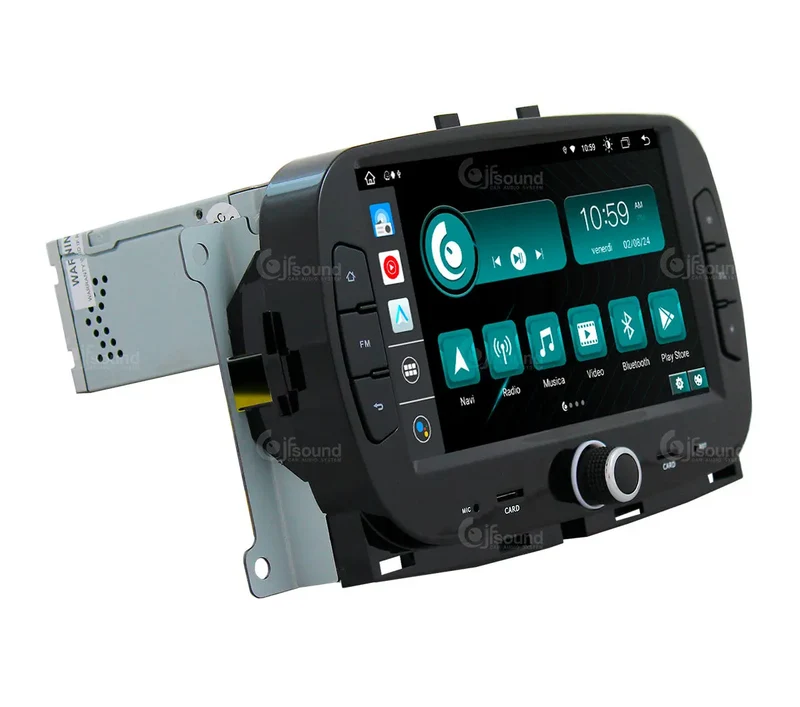 JF SOUND JF-137F5-X9C-PRO – Autoradio Android 10" avec navigation pour Fiat 500 (2015 et +)