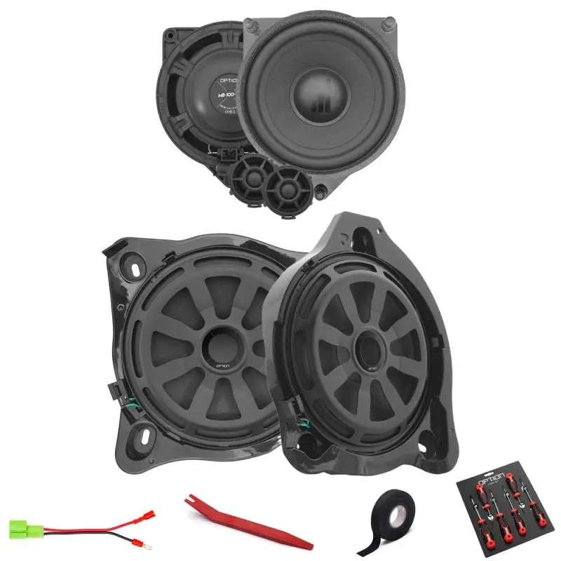 OPTION SET-300 – Kit haut-parleurs avant + subwoofers Plug & Play pour Mercedes E-Classe W213 / C238