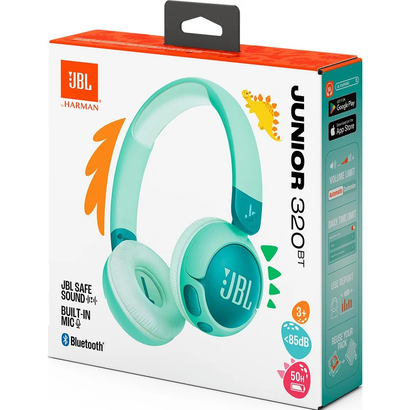 Casque d'écoute supra-auriculaire Bluetoothpour enfants, JBL JR320 BT- Vert
