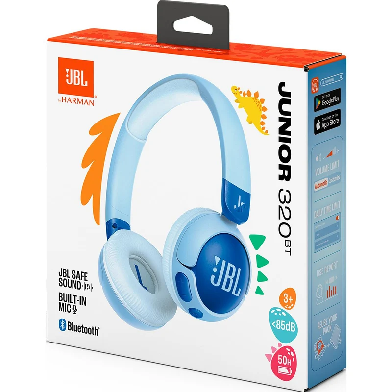 Casque d'écoute supra-auriculaire Bluetoothpour enfants, JBL JR320 BT- Bleu
