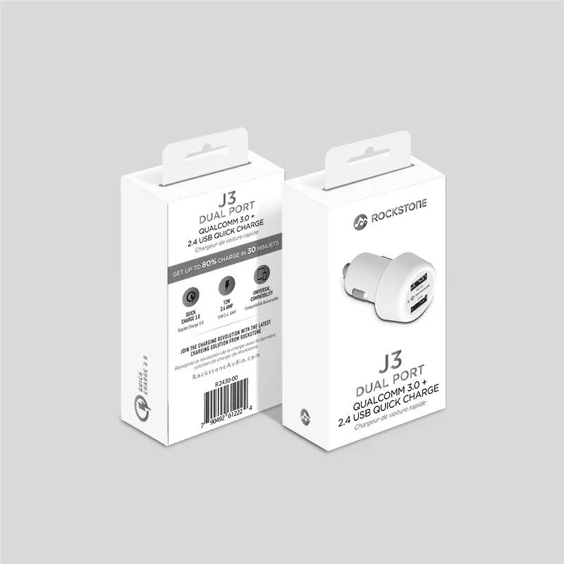Chargeur rapide de voiture J3 Dual Port - Qualcomm 3.0 + 2.4 USB