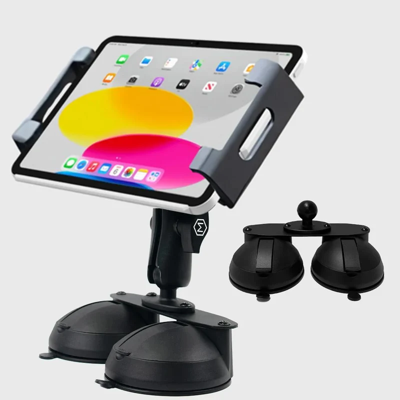 Support à double ventouse pour tablette, iPad, téléphone