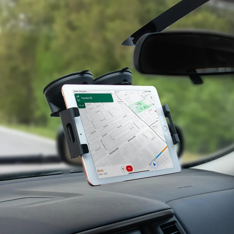 Support à double ventouse pour tablette, iPad, téléphone