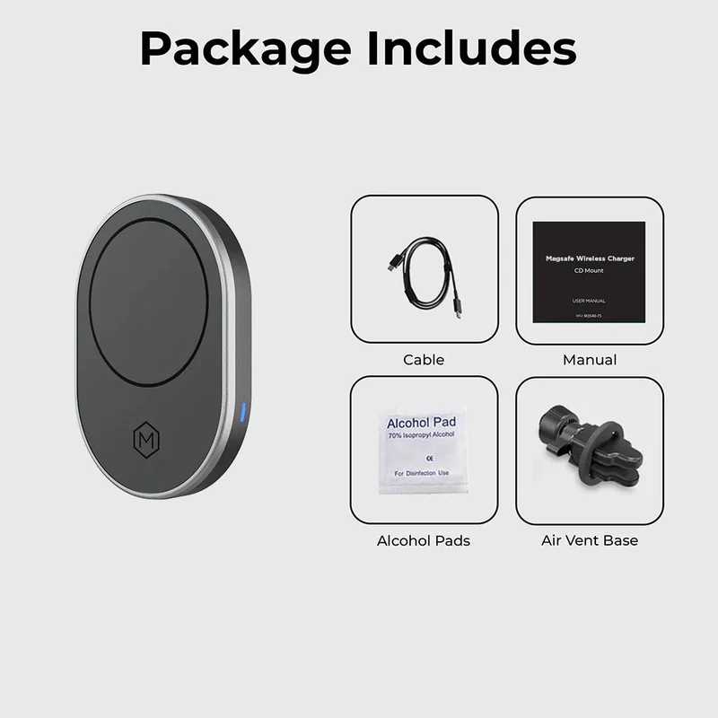 Support de ventilation pour chargeur de voiture sans fil MagSafe (version 2.0)