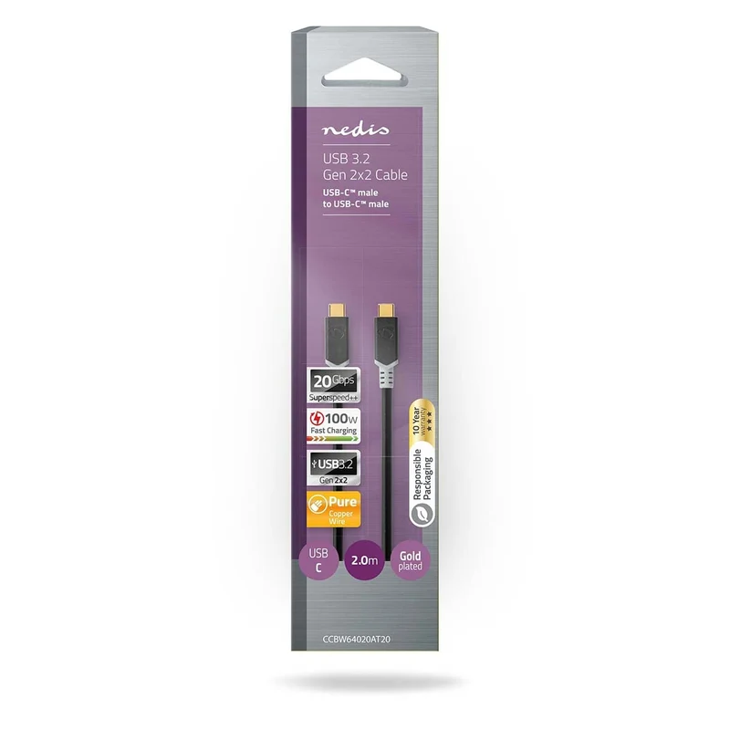 USB-Kabel USB 3.2 Gen 2x2 - USB-C™ Male - USB-C™ Male