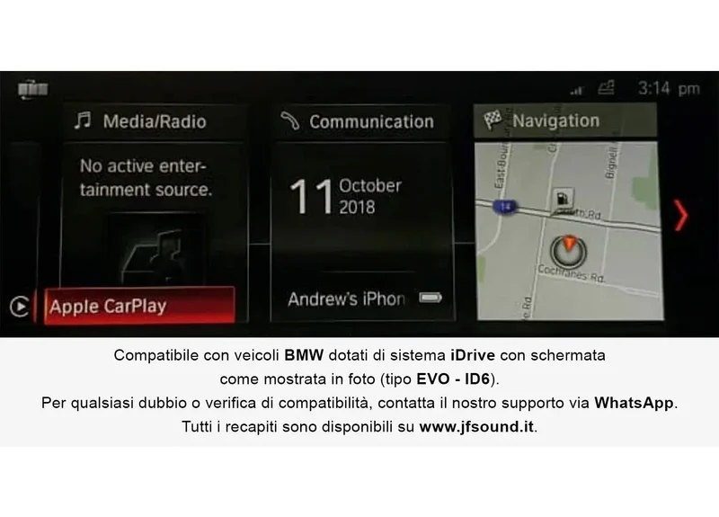 JF SOUND JF-038B1O-EVO – Système multimédia Android 9" pour BMW Série 1 (jusqu’à 2017)