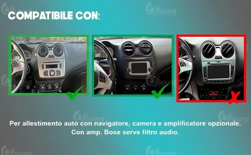 JF SOUND JF-039AM-X7C-PRO – Autoradio Android 9" HD pour Alfa Romeo Mito