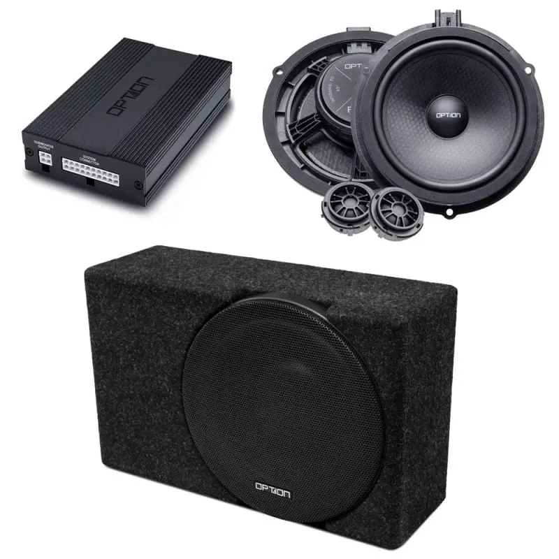 OPTION SET-192 – Système audio pour Ford Transit Custom (7G) | DSP + Subwoofer + Front-Lautsprecher | Plug & Play