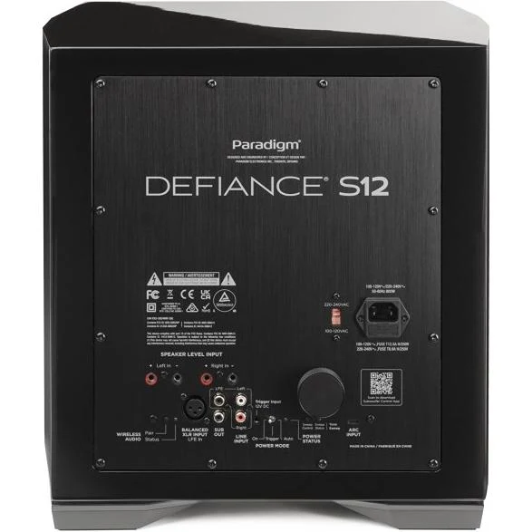 Caisson de grave 12po 800W, Paradigm Defiance S12 - Noir Satiné