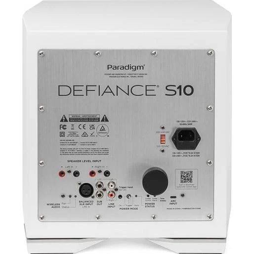 Caisson de grave 10po 200W, Paradigm Defiance S10 - Blanc Satiné