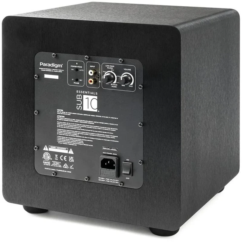 Caisson de grave 10po 200W, Paradigm ESSENTIALS SUB10 - Noir Satiné