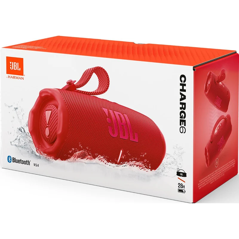 Enceinte portable sans fil Bluetooth 30W étanche à l'eau, Charge 6 - Rouge