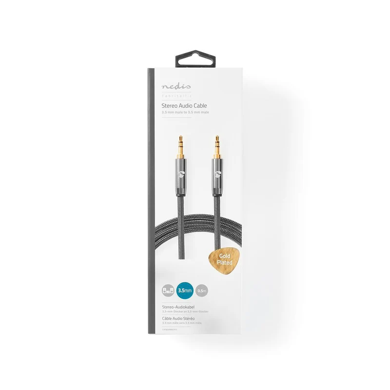 Stereo-Audiokabel 3,5 mm Male - 3,5 mm Male - Verguld