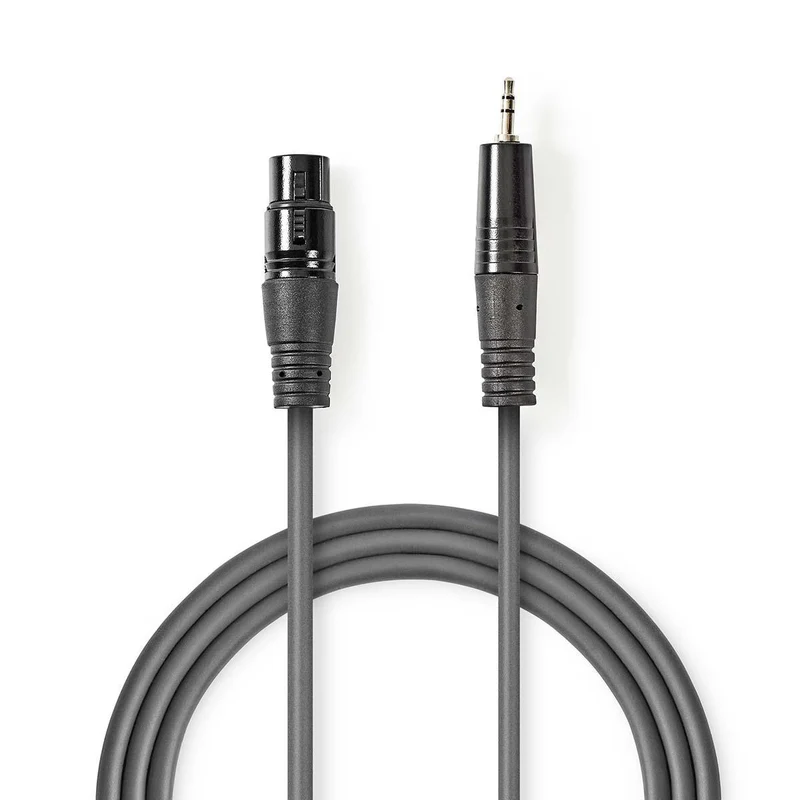 Gebalanceerde Audiokabel XLR 3-Pins Male - 3,5 mm Male - Vernikkeld