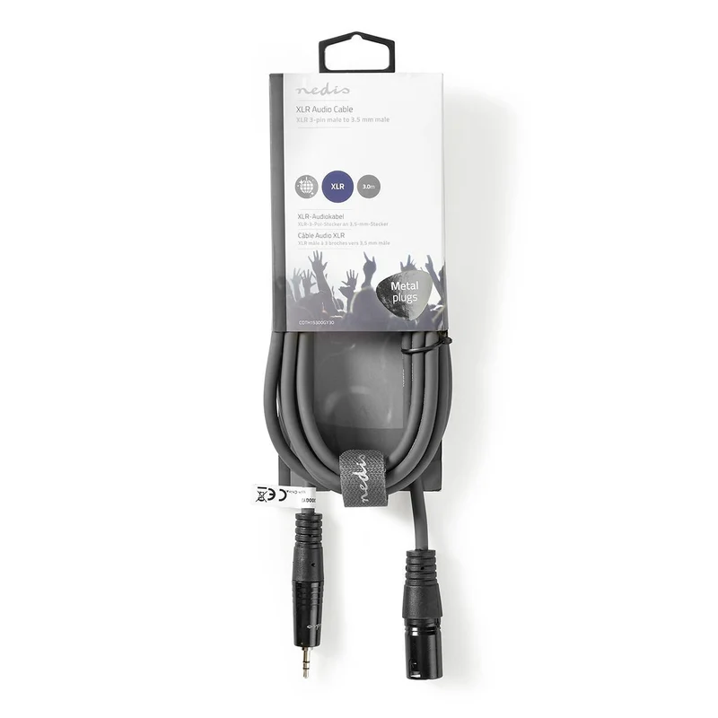 Gebalanceerde Audiokabel XLR 3-Pins Male - 3,5 mm Male - Vernikkeld