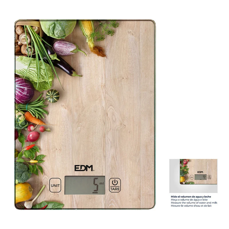 balance de cuisine EDM 07527 Bois Marron 5 kg