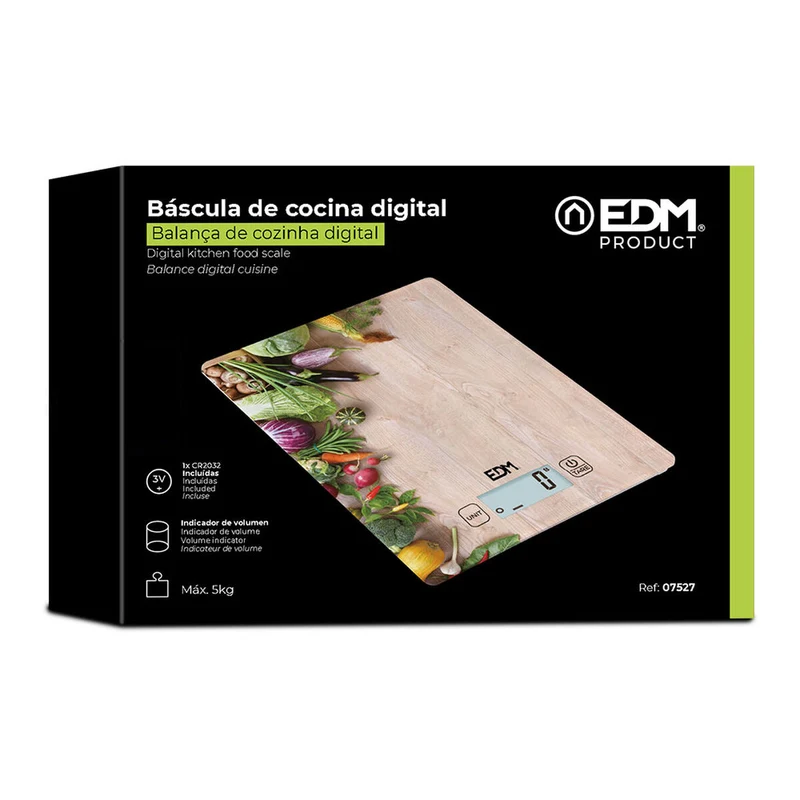 balance de cuisine EDM 07527 Bois Marron 5 kg