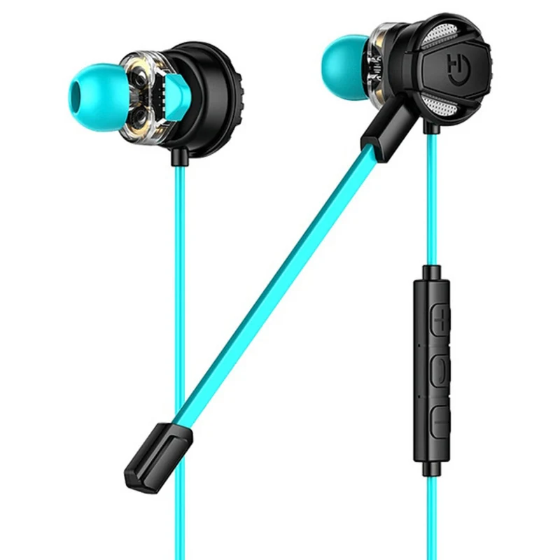 Casque d'écoute avec microphone Hiditec GHE010002 (3.5 mm) Noir Bleu