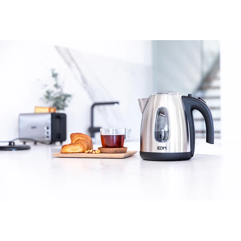 Bouilloire EDM 07656 Bouilloire Noir Acier inoxydable 2200 W 1,7 L