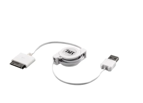 Chargeur allume-cigare 1XUSB-A 5W + câble rétractable doc 30 pin