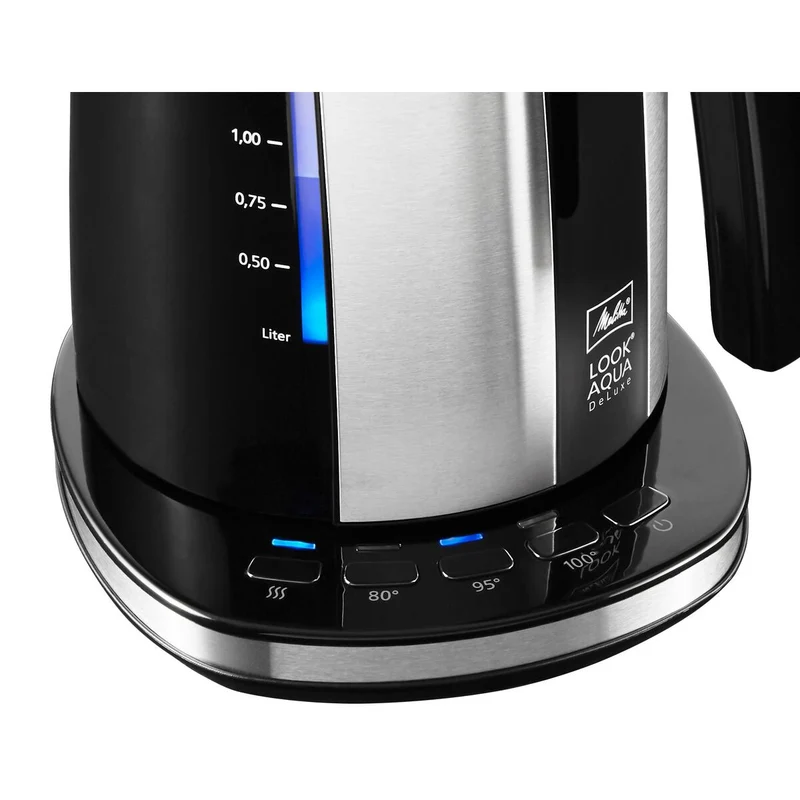 Bouilloire et Bouilloire Électrique Melitta LOOK AQUA DELUXE BLACK EU Noir/Argent Acier inoxydable 2400 W 1,7 L