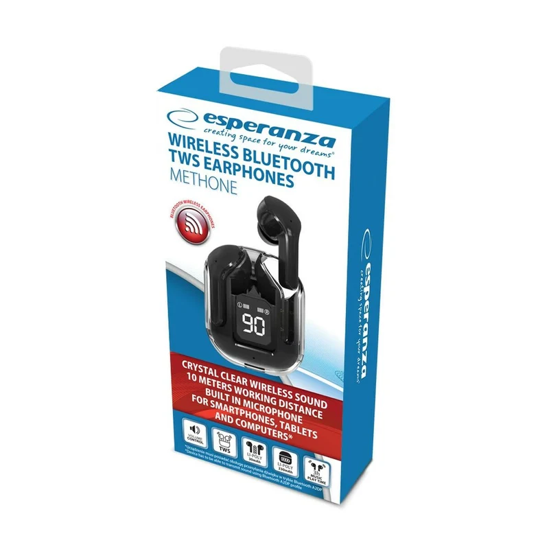 Écouteurs intra-auriculaires Bluetooth Esperanza EH238K noir