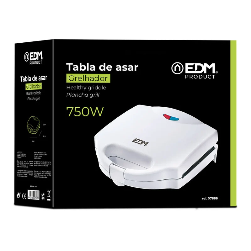 Appareil à croque-monsieur EDM 07666 Blanc 750 W