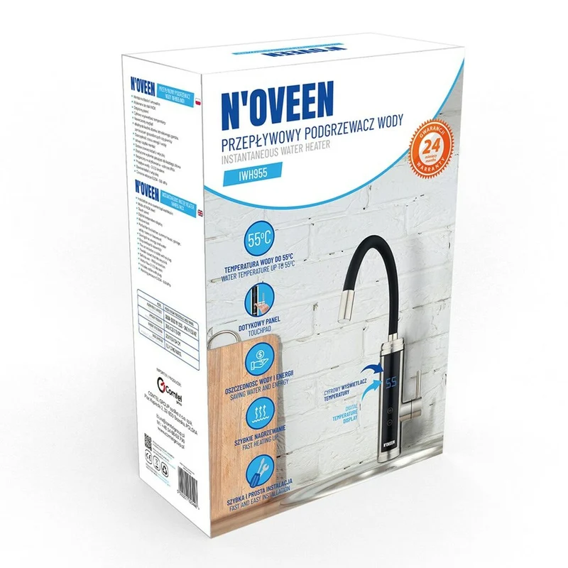 Bouilloire N'oveen PODGRZEWACZ IWH955 Noir Argent Acier inoxydable 3600 W 3000 W