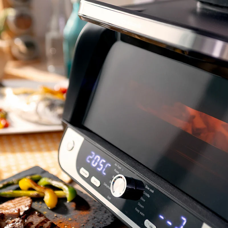 Friteuse à air avec grill, accessoires et livre de recettes InnovaGoods Fryinn 12-en-1 6000 acier noir 3400 W 6 L