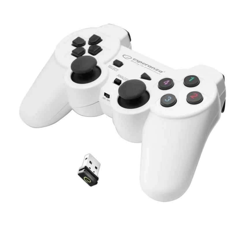 Manette de jeu sans fil Esperanza Gladiator GX600 USB 2.0 Blanc PC PlayStation 3