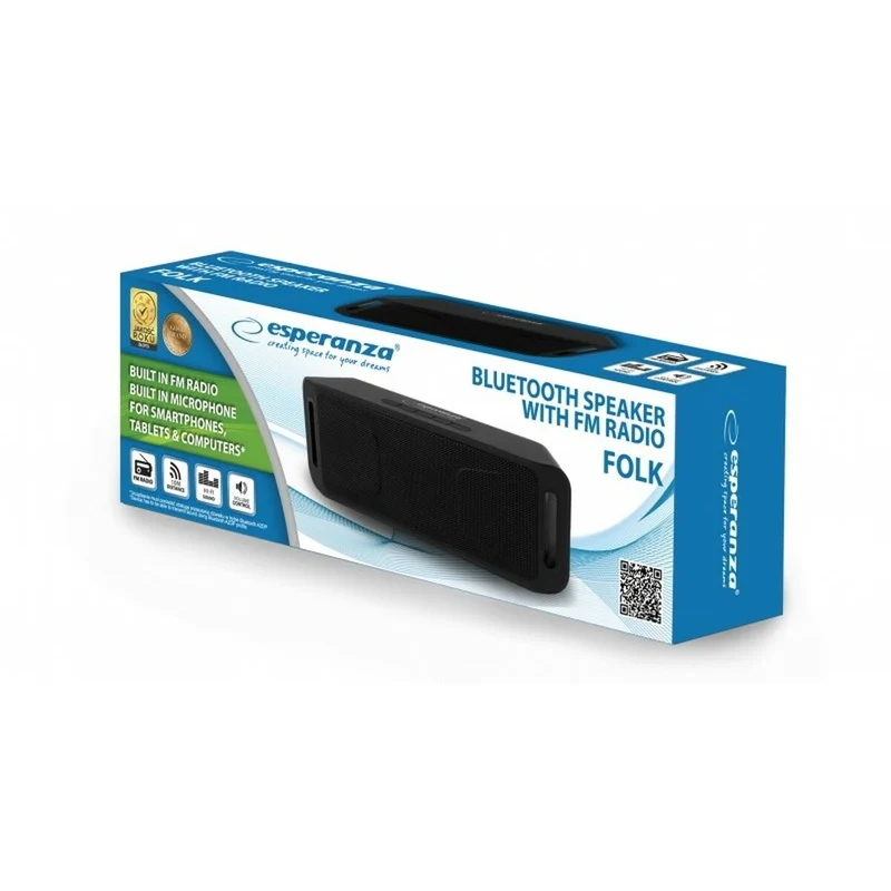 Enceintes Bluetooth portables Esperanza FOLK Noir