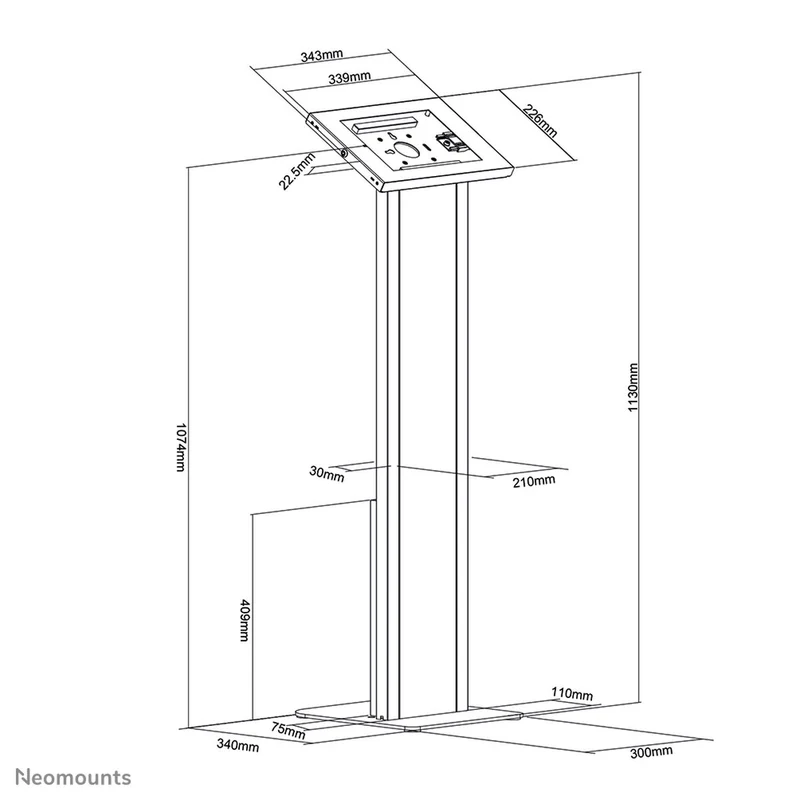 Support Tablette Neomounts FL15-750WH1 Blanc