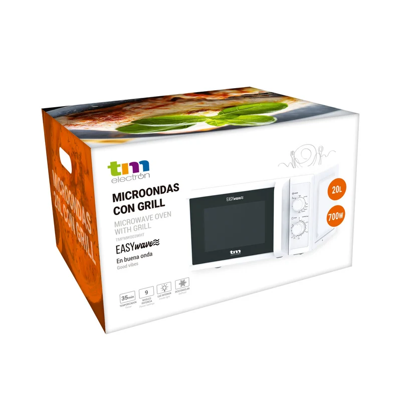 Micro-ondes avec Grill TM Electron Blanc 700 W 20 L