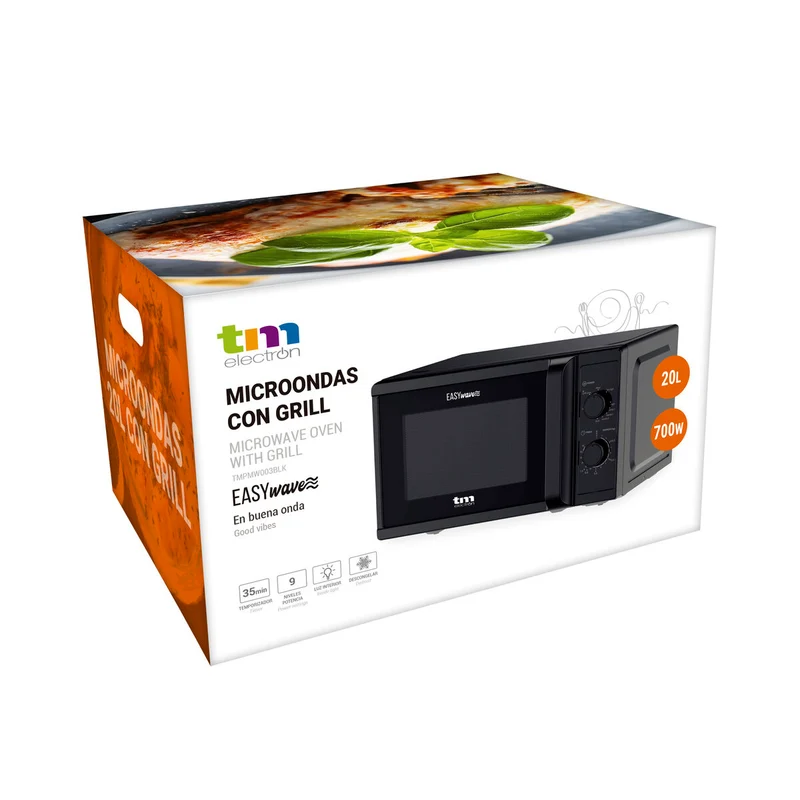 Micro-ondes avec Grill TM Electron Noir 700 W 20 L