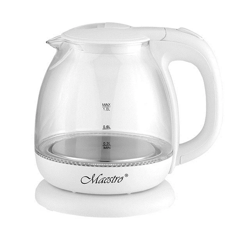Bouilloire Feel Maestro MR-055 Verre Blanc 1100 W 1 L