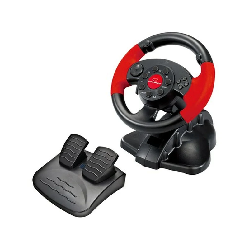 Volant de course Esperanza EG103 Pédales Noir Rouge PC PlayStation 3 PlayStation 2