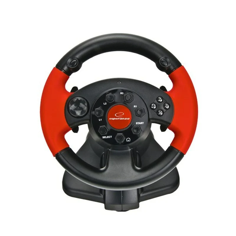 Volant de course Esperanza EG103 Pédales Noir Rouge PC PlayStation 3 PlayStation 2