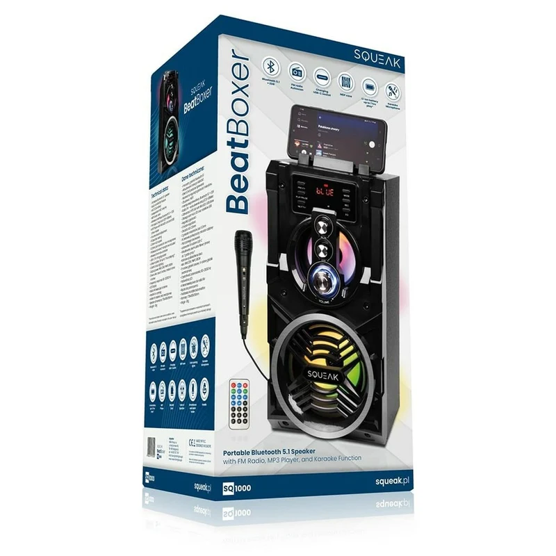 Enceintes Bluetooth portables SQUEAK SQ1000 Noir 20 W