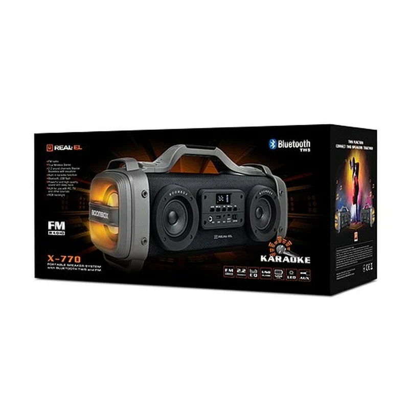 Enceintes Bluetooth Real-El X-770 Noir 60 W