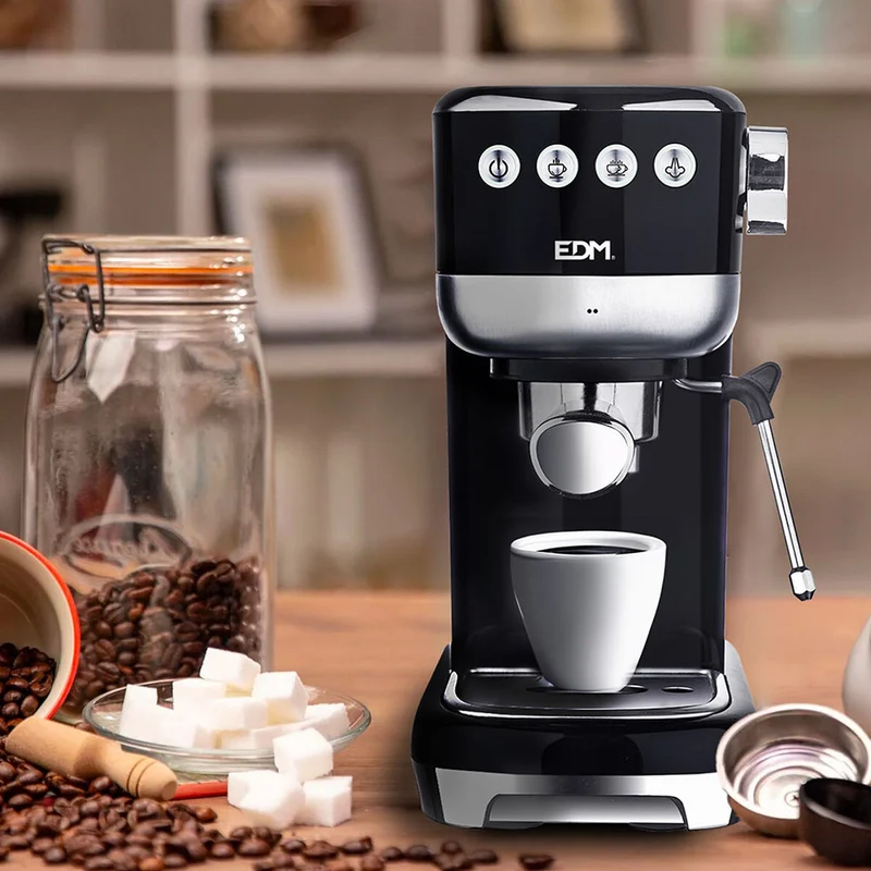 Machine à café manuelle Express EDM 07707 Noir 2 tasses 1,3 L