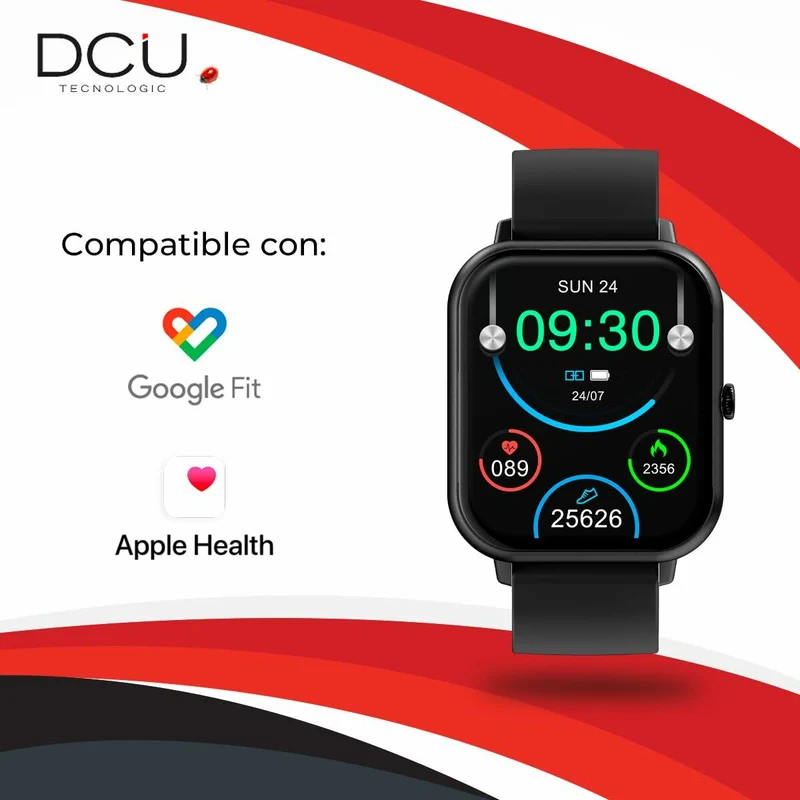 Montre connectée DCU CURVED GLASS PRO 1,83" Noir