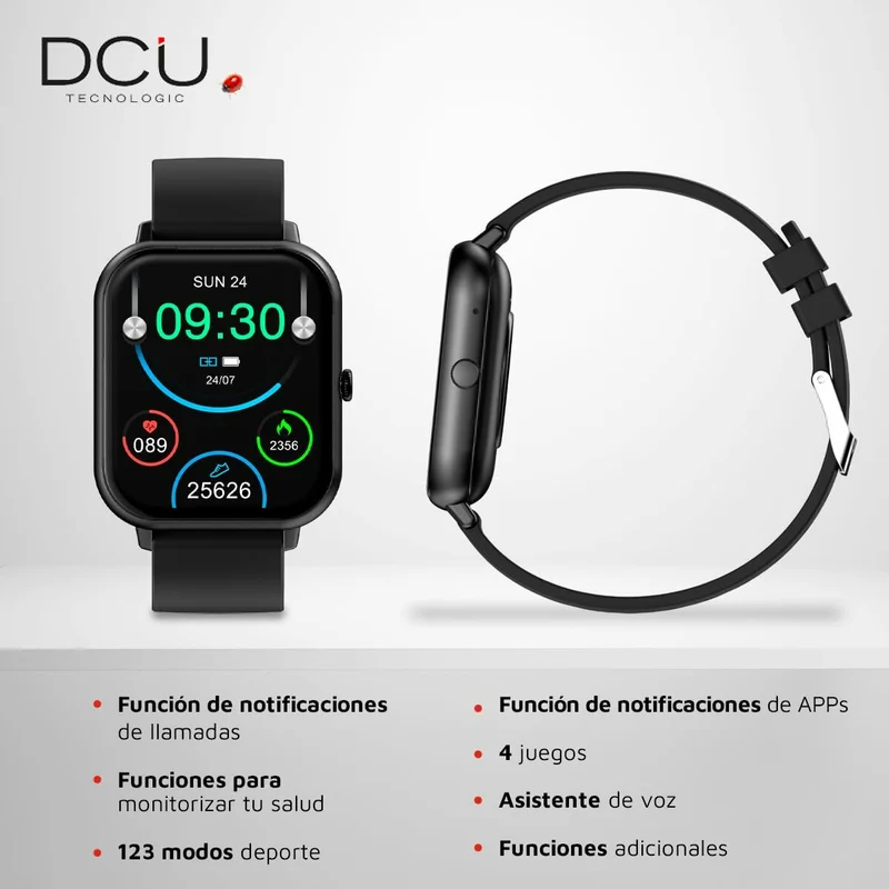 Montre connectée DCU CURVED GLASS PRO 1,83" Noir