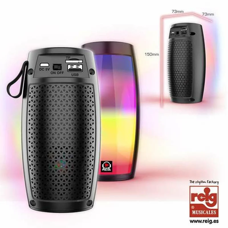 Enceintes Bluetooth Reig USB 5 W 16 x 8,2 x 8,2 cm