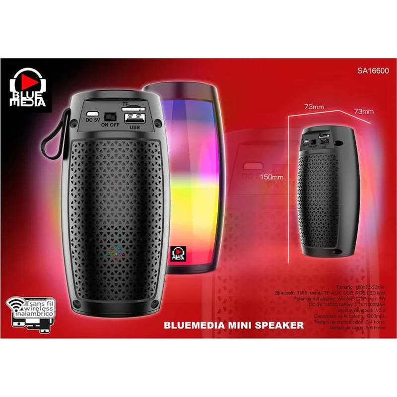Enceintes Bluetooth Reig USB 5 W 16 x 8,2 x 8,2 cm