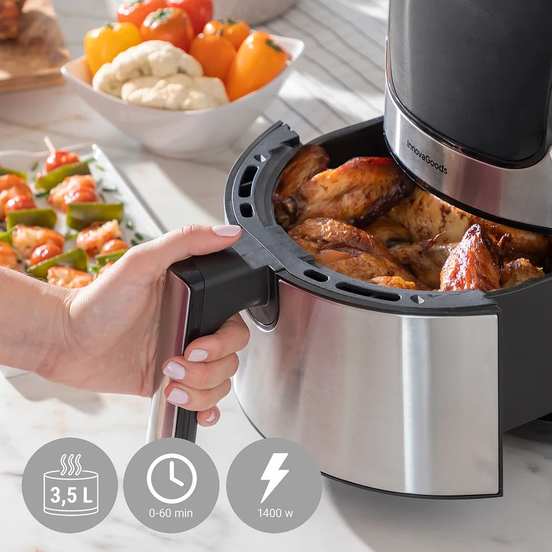 Friteuse à air InnovaGoods Fryinn 3500 Noir 1400 W 3,5 L Acier inoxydable